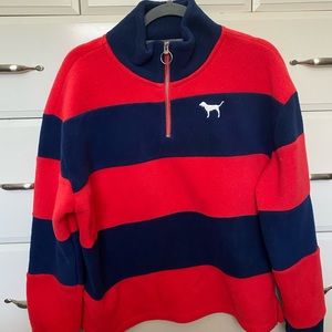 striped high neck sweater/sweatshirt